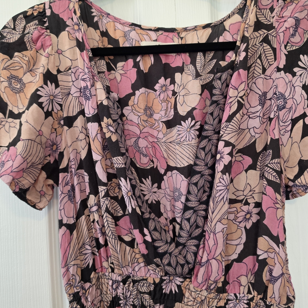 Natural Life Bella Floral Maxi Dress Tiered Ruffle Pink Floral Size Small - Picture 5 of 10
